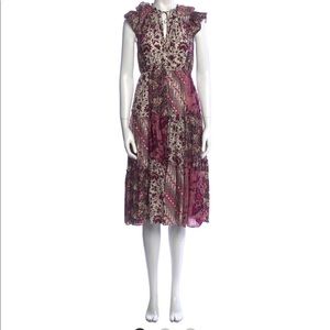 Ulla Johnson Floral Print Midi Length Dress, Size 4